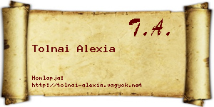 Tolnai Alexia névjegykártya
